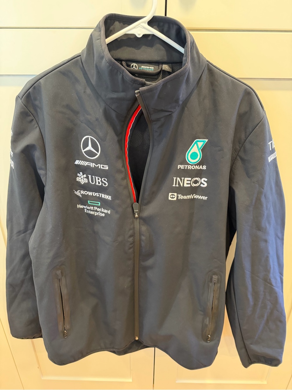 Mercedes AMG Petronas Black Jacket with Teal Logo